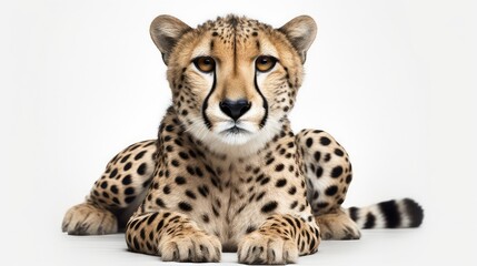 cheetah on a white background, Generative AI, Generative, AI