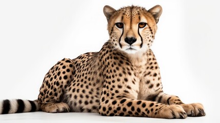 cheetah on a white background, Generative AI, Generative, AI