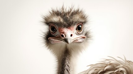 Ostrich on a white background, Generative AI, Generative, AI