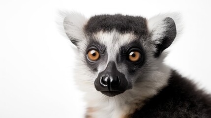 Lemur on a white background, Generative AI, Generative, A