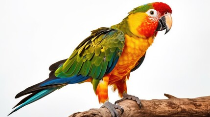 Naklejka premium Parrot on a white background, Generative AI, Generative, AIGenerative AI, Generative, AI