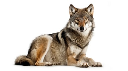Obraz premium Wolf on a white background, Generative AI, Generative, AI
