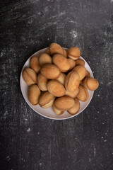 photo of cookies with boiled condensed milk in the form of peanuts