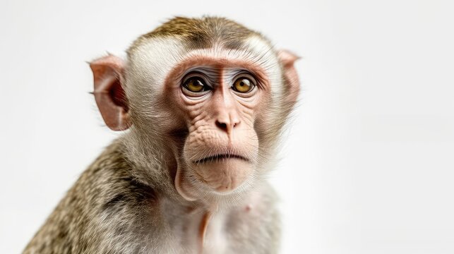 macaque on a white background, Generative AI, Generative, AI