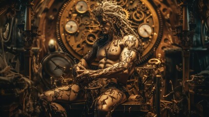 Fototapeta na wymiar Master Craftsman: Hephaestus, the Greek God of Fire and Metalworking by Generative AI