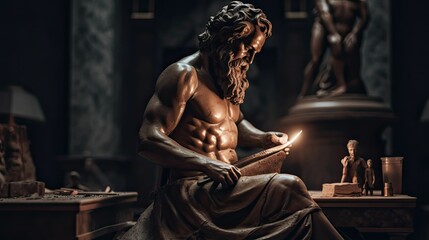 Fototapeta The Power of Fire: Hephaestus, the God of Flame and Forge in Ancient Mythology by Generative AI obraz