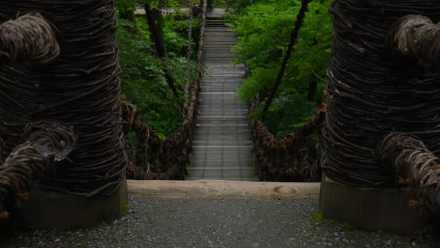 池田町 曇天のかずら橋 福井県 観光名所 ロケ地 日本有数 恋のパワースポット