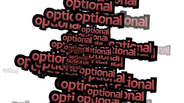 animated video scattered with the words OPTIONAL on a white background