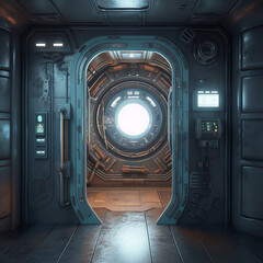 Door to the future. Created using ai generative. 