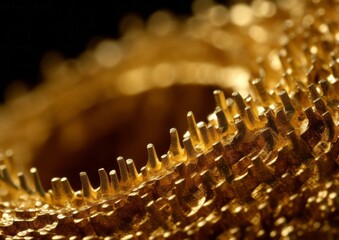 Macro Photography of Precious Gold Texture. Generative AI.