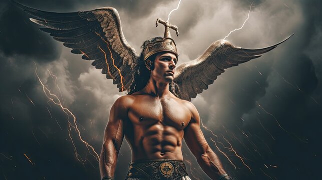 Hermes, the Greek Deity of Communication and Travel by Generative AI