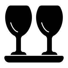 Wine Glass Glyph Icon