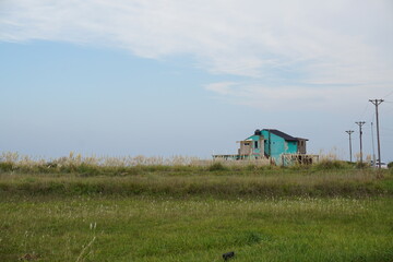 Fototapeta premium beach hut in the morning