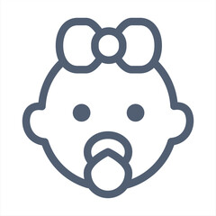 Baby face icon. Linear vector illustration from medical icons collection. Outline baby face icon vector. Thin line symbol for use on web and mobile apps, logo, print media.