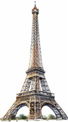 Eiffel Tower watercolor created with generative AI software