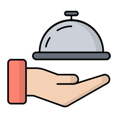 Food Plater Line Color Icon