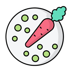 Vegetarian Food Line Color Icon