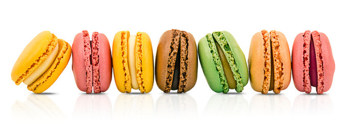 Macaroons isolated on a transparent background