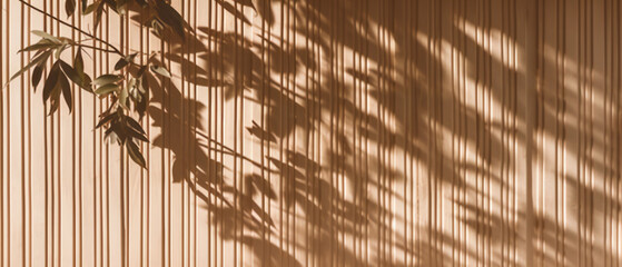 Soft and beautiful foliage dappled sunlight of tropical bamboo tree leaf shadow. generative ai