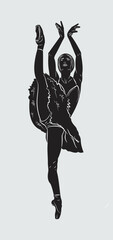 Ballerina making movement