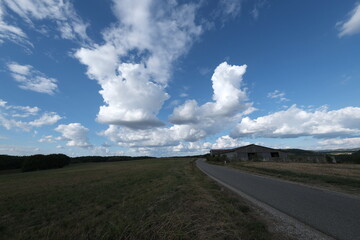 Skies, shot with a wide-angle lens. Perspectives are distorted, and skies look wider and more dynamic. Shot from the French coast and its countryside.