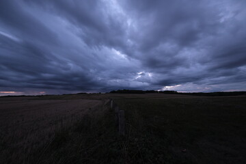 Skies, shot with a wide-angle lens. Perspectives are distorted, and skies look wider and more dynamic. Shot from the French coast and its countryside.