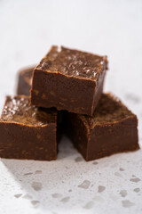 Homemade chocolate peanut butter fudge