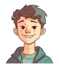 Smiling schoolboy cheerful and cute