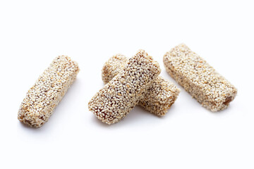 White sesame rolls with peanut. Sweetened dessert