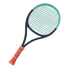 Tennis equipment racket, isolated