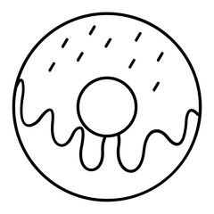 Donut Thin Line Icon