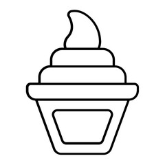 Ice Cream Thin Line Icon