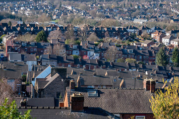 Fototapeta premium Aerial view of Sheffield City at UK