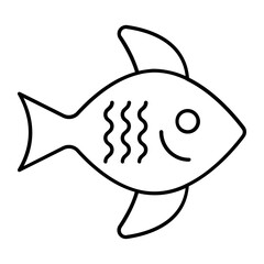 Fish Thin Line Icon