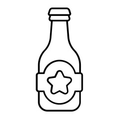 Wine Bottle Thin Line Icon