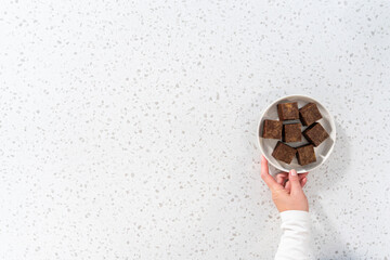 Homemade chocolate peanut butter fudge