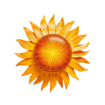 sun isolated on transparent background cutout