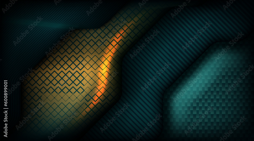 Aufkleber gradient geometric shapes on dark green overlap layers background