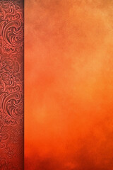 orange Pantone color background paper texture Rangoli pattern painting. AI generative
