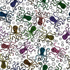 Summer animals seamless octopus pattern for wrapping paper and kids clothes print and fabrics and linens