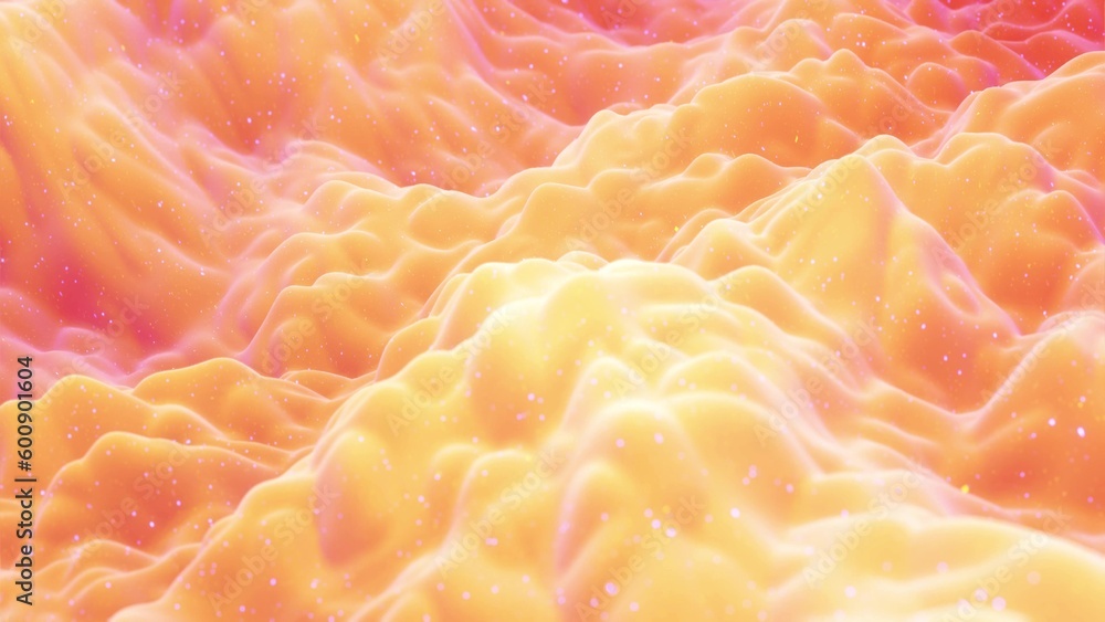 Poster 3d rendering. beautiful abstract 3d background with gradient red colors, surface with abstract waves