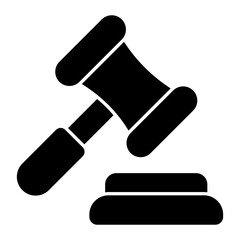 Law Hammer Glyph Icon