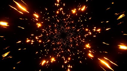 Fototapeta na wymiar Fire Spark Particles Overlay Background