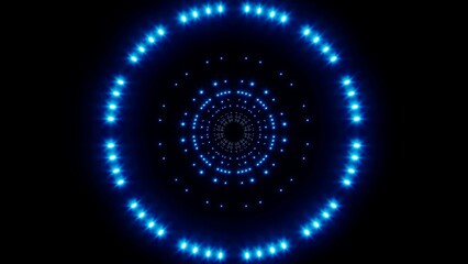 glittering blue circle lights overlay background
