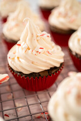 Chocolate peppermint cupcakes