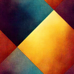 abstract painting with very bright squares lines and jagged edges and straight lines