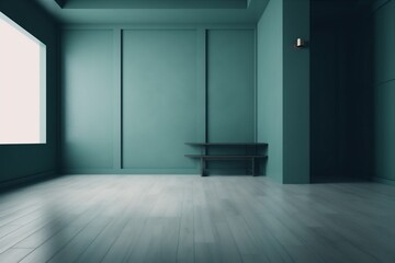Obraz premium floor interior background room blank modern light space wall mockup indoor minimal. Generative AI.