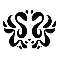 Vector Rorschach inkblot tattoo tribal. Wings illustration tattoo shape