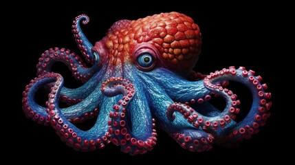 A curious octopus changing shape and color. AI generated