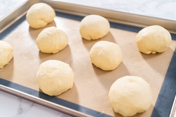 Baking brioche buns